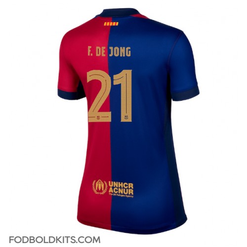 Barcelona Frenkie de Jong #21 Hjemmebanetrøje Dame 2024-25 Kortærmet